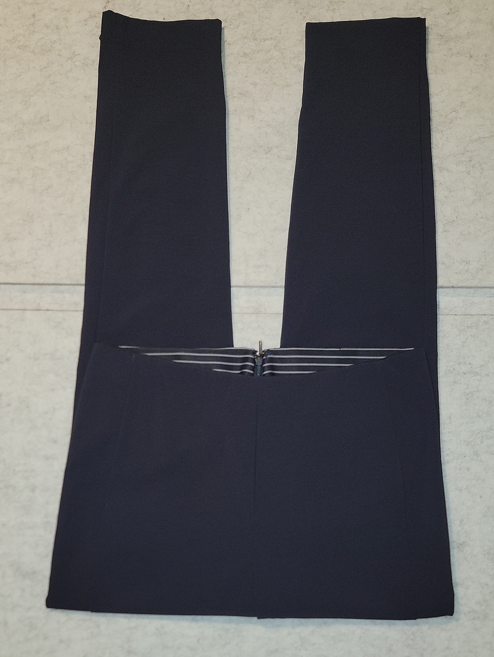Athleta Wander Slim Pants Navy Captain Blue Size 8 Split Hem Flawed